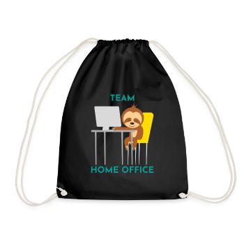 Team home office gift office humor work - Drawstring Bag - black - Front