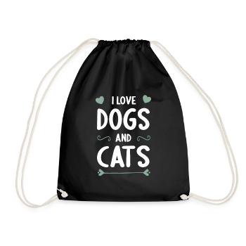 I love Dogs and Cats over Dogs over Cats - Sac de sport léger - noir - Devant
