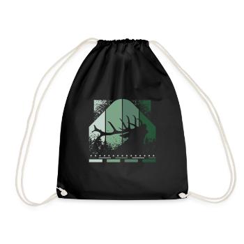 Rétro Cerf - Sac de sport léger - noir - Devant