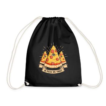 In pizza we trust iluminati fastfood - Drawstring Bag - black - Front