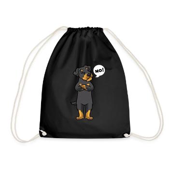 Stubborn German Hunting Terrier Dog Funny - Drawstring Bag - black - Front