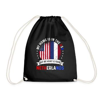 Dutch American Flag Dutch Roots USA Citizen - Drawstring Bag - black - Front