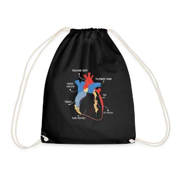 Anatomical Heart Medical Art - Drawstring Bag - black - Front