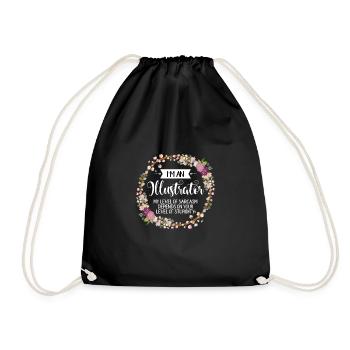 Je suis un illustrateur Mon niveau de sarcasme dépend de - Sac de sport léger - noir - Devant