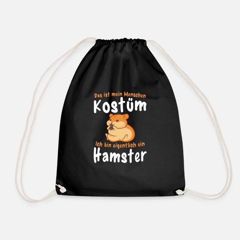 Hamster Menschen Kostüm Lustiges Zwerghamster - Turnbeutel - Schwarz