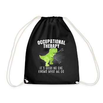 Occupational Therapy Dinosaur Occupational Therapist - Drawstring Bag - black - Front