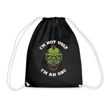 Not Ugly I'm Orc - Drawstring Bag - black - Front