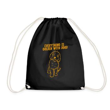 Alles ist golden mit meinem Doodle - Turnbeutel - Schwarz - Vorne