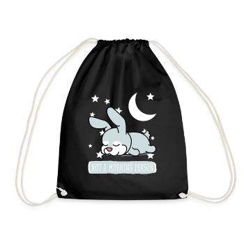 Hase Schlafshirt Pyjama Schlafanzug - Turnbeutel - Schwarz - Vorne