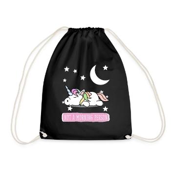 Unicorn sleep shirt pajamas pajamas - Drawstring Bag - black - Front