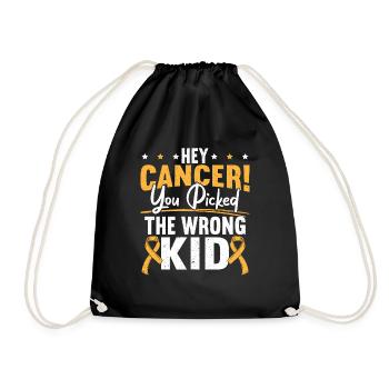 Hey Cancer You Chose The Wrong Child - Drawstring Bag - black - Front
