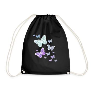 Butterfly Butterfly Animal Colorful Color - Drawstring Bag - black - Front