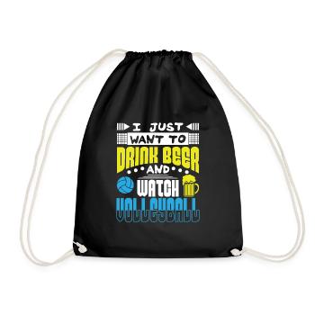 Volleyball and Beer - Turnbeutel - Schwarz - Vorne