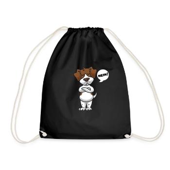 têtu Jack Rusell Terrier - Sac de sport léger - noir - Devant