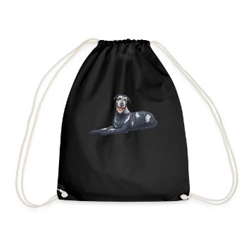 Irish Wolfhound Dog - Drawstring Bag - black - Front