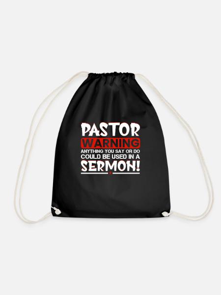 Pastor Pastor Clergy Reverend Preacher Gifts - Drawstring Bag - black