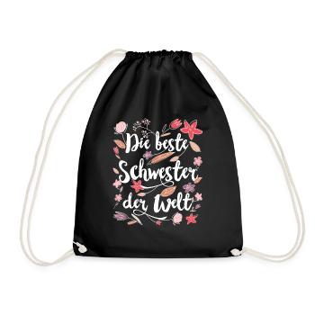 Beste Schwester - Turnbeutel - Schwarz - Vorne