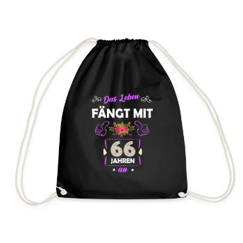66. Geburtstag Geschenk 66 Jahre Spruch - Turnbeutel - Schwarz - Vorne
