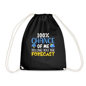 Meteorologe Meteorologie Sturmjäger Geschenk - Turnbeutel - Schwarz - Vorne