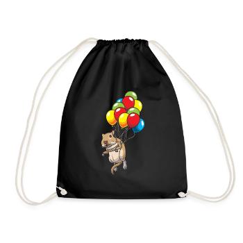 Mongolian racing rat gerbil Gerbil - Drawstring Bag - black - Front