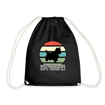 West Highland White Terrier Dad I Retro Westi Dad - Sac de sport léger - noir - Devant