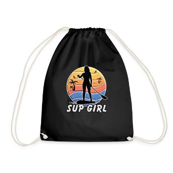 Stand up Paddel SUP GIRL paddeln Paddlebord - Turnbeutel - Schwarz - Vorne