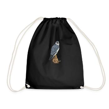 Peregrine Falcon I Bird of Prey Falcon Pickling Motif for - Drawstring Bag - black - Front