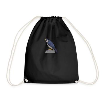 Peregrine Falcon I Bird of Prey Falcon Pickling Motif for - Drawstring Bag - black - Front