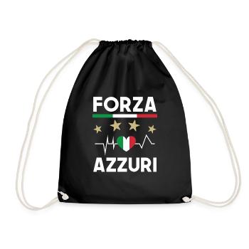 Italie Foot Forza Azzuri Drapeau Italien Football - Sac de sport léger - noir - Devant