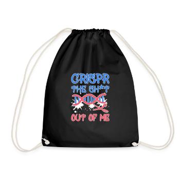 Funny Crispr Science Pun Joke Graffiti Gene Gift - Drawstring Bag - black - Front