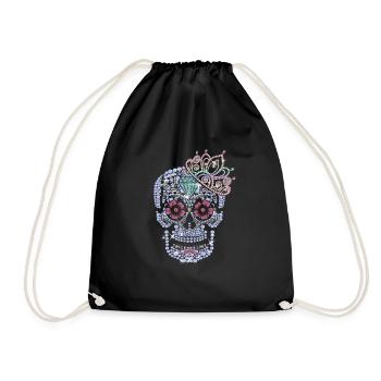 Mexikanischer Schädel - Turnbeutel - Schwarz - Vorne