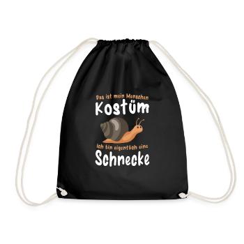 Schnecke Menschen Kostüm Lustige Schnecken - Turnbeutel - Schwarz - Vorne