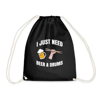 Batterie musique batteur groupe cadeau drumset - Sac de sport léger - noir - Devant