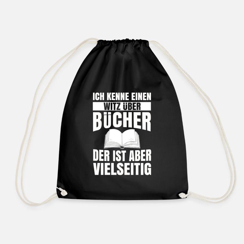 Buch Lesen Literatur Geschenk Bücher Bücherei - Turnbeutel - Schwarz