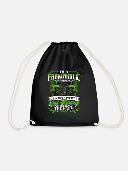 Farmer Farmer Gift Saying Tractor Fan - Drawstring Bag - black