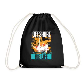 Oilfield Worker Drilling Roughneck - Drawstring Bag - black - Front