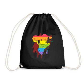 LGBT Schwul Gay Pride CSD Lesbe Homosexuell Lesbe - Turnbeutel - Schwarz - Vorne