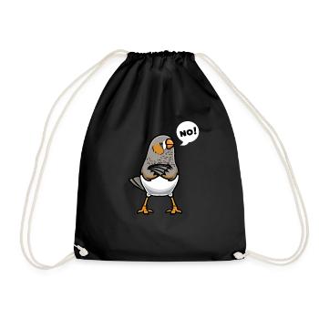 Zebra Finches Funny Gift - Drawstring Bag - black - Front