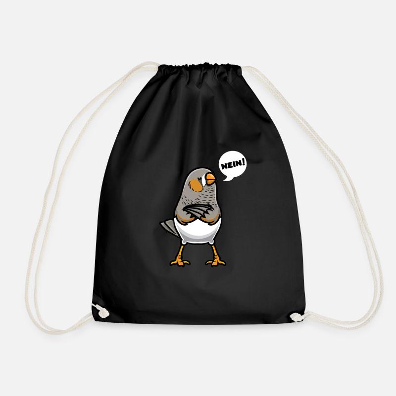 Zebrafinken lustig Geschenk Zebrafink - Turnbeutel - Schwarz