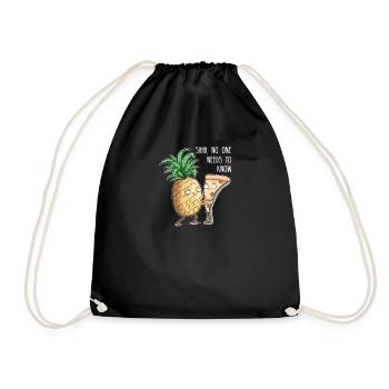 Pizza Hawaii I Ananas Pizzeria Motiv für - Turnbeutel - Schwarz - Vorne