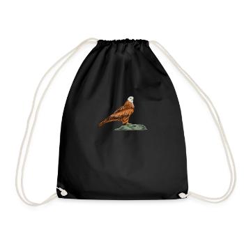 Red Kite I Bird of Prey Pickling Motif for Falconer - Drawstring Bag - black - Front