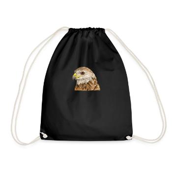 Red Kite I Bird of Prey Pickling Motif for Falconer - Drawstring Bag - black - Front