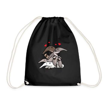 anteater - Drawstring Bag - black - Front