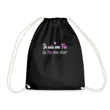Je Suis Une Fée La Fée Pas Chier - Sac de sport léger - noir - Devant