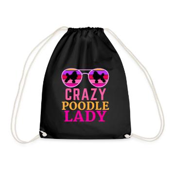 Crazy Caniche Dame Caniche présent - Sac de sport léger - noir - Devant