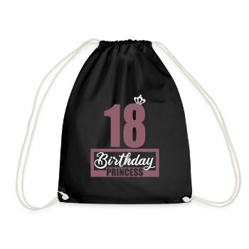 18. Geburtstag 18 Jahre 18er Birthday Princess - Turnbeutel - Schwarz - Vorne