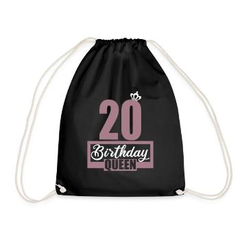 20th birthday 20 years 20th birthday child - Drawstring Bag - black - Front