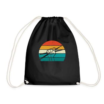 Retro Drumsticks batterie cadeau de batterie - Sac de sport léger - noir - Devant