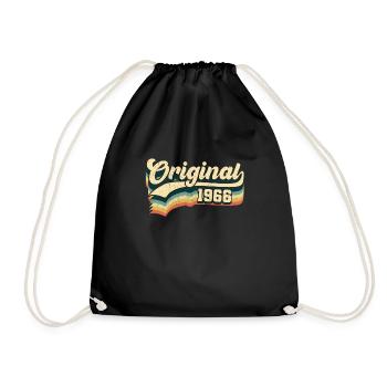 55. Geburtstag Geschenk Original Jahrgang 1966 - Turnbeutel - Schwarz - Vorne