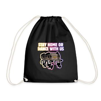 Coffin Dance Memes Stay at home or dance with - Drawstring Bag - black - Front